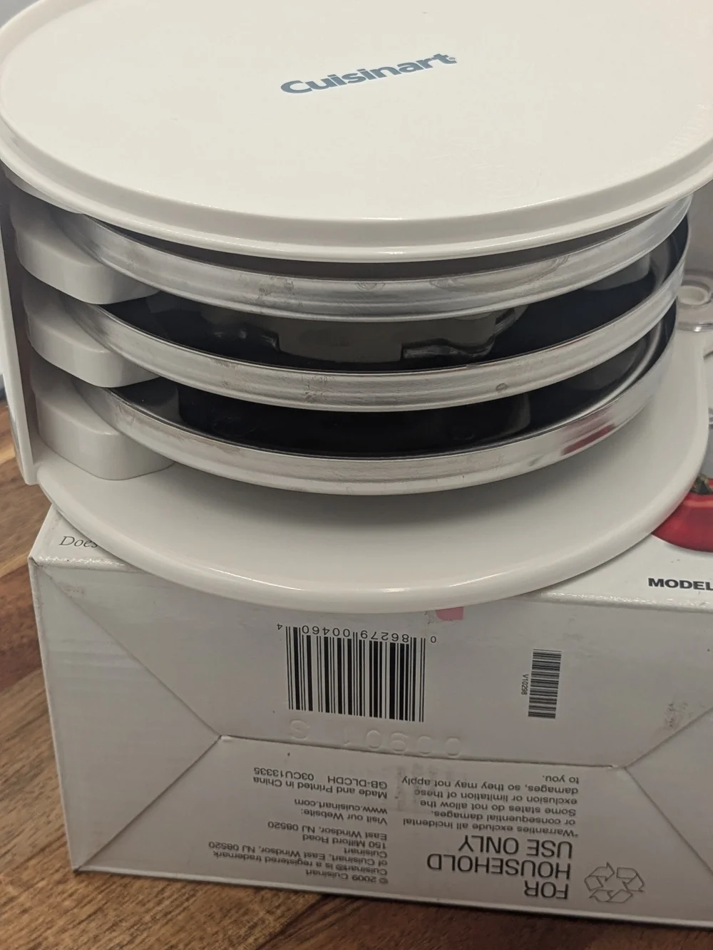 Cuisinart DLC-DH Food Processor Disc Holder w/ 3 Cutting Discs Original Box